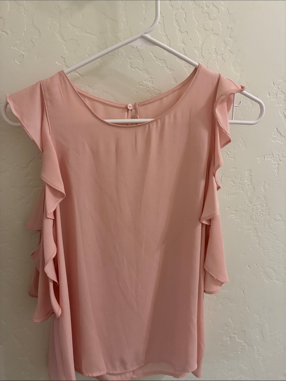 Lush Light Pink Ruffle Sleeve Blouse